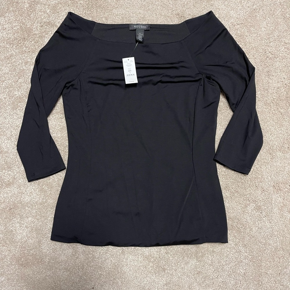 Whbm white house black market off the shoulder S double layer boatneck